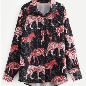 Shein button down blouse